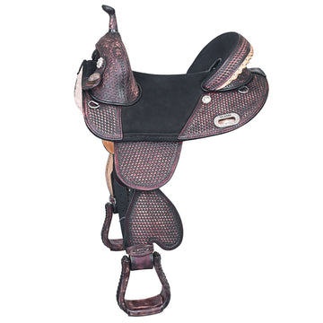 Hilason Western Horse Trail Barrel Racing American Leather Saddle